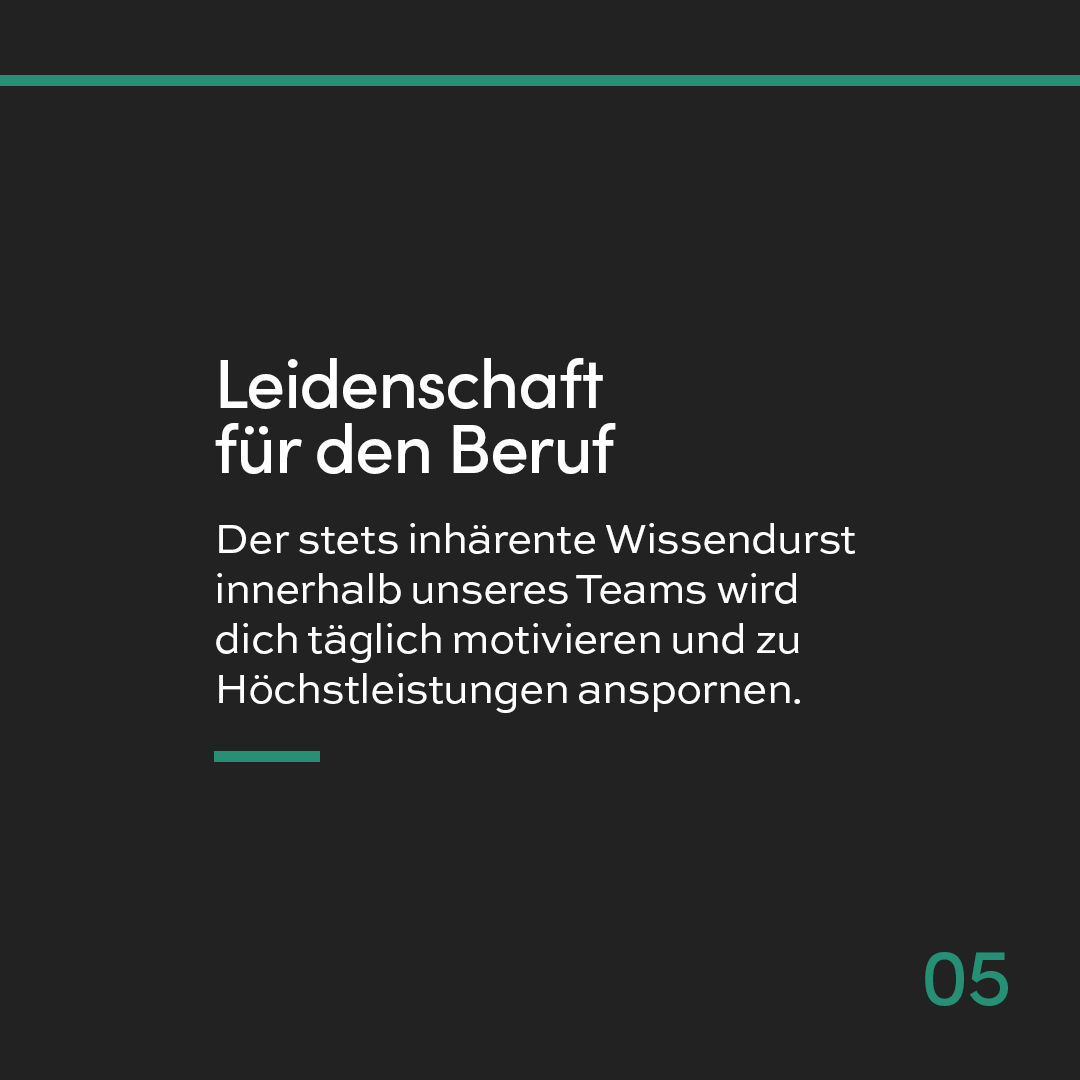 Social Media Post von Consolv auf dem der Vorteil Leidenschaft für den Beruf für Mitarbeiter beschrieben wird