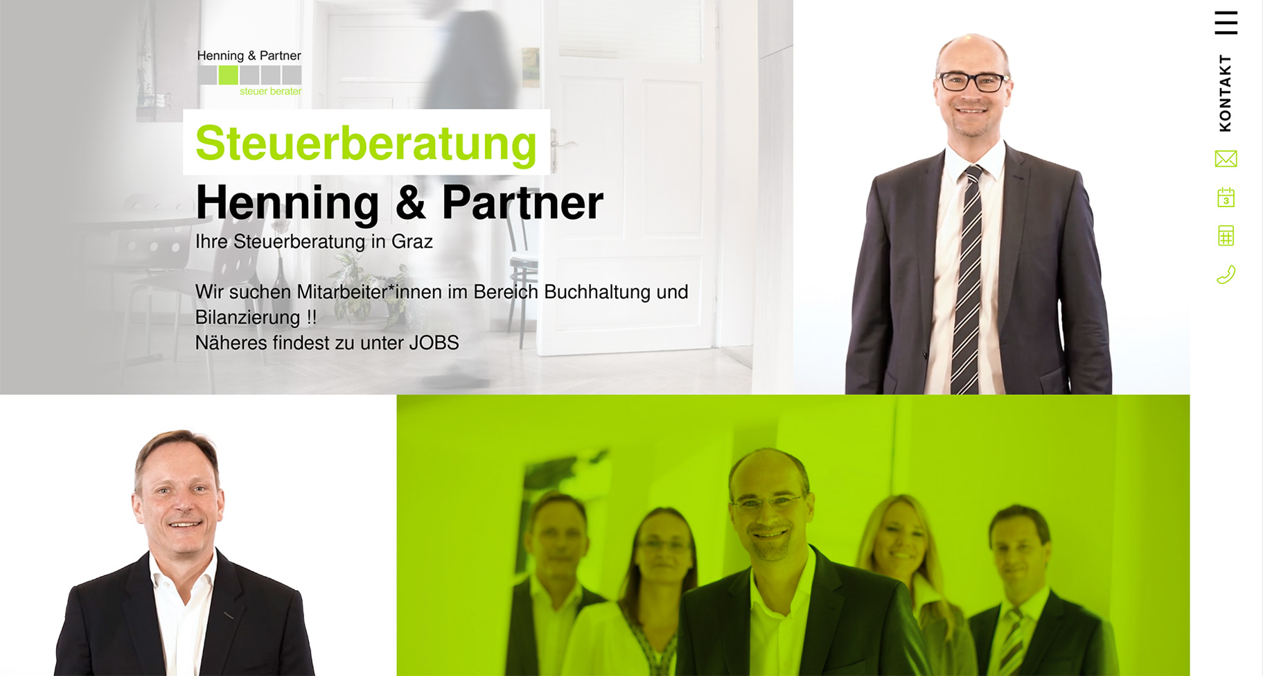 Screenshot eines CONSOLV Kanzlei Headerbereichs vor der Überarbeitung der Website
