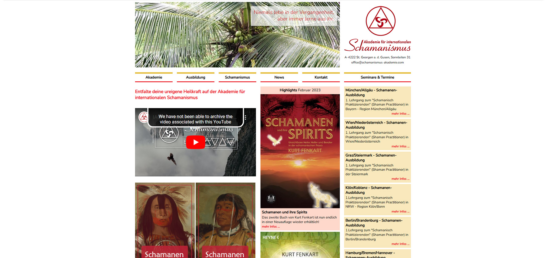 Screenshot des IACFS Headerbereichs vor der Überarbeitung der Website