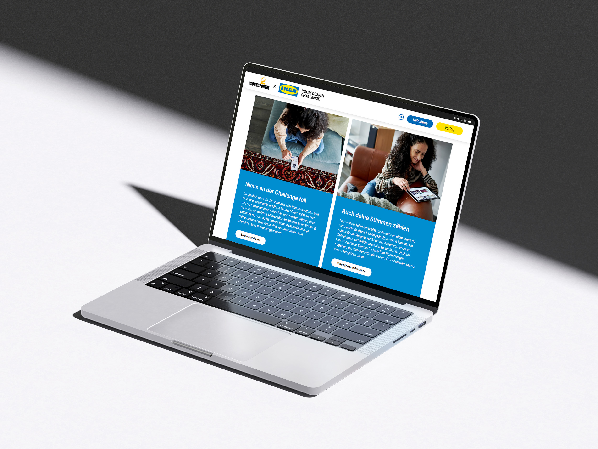 antares-advertising-referenzen-projekt-ikeaxsoundportal-mockup-laptop-auf-weisser-flaeche-zeigt-unterseite-teilnahmebedingungen-verteiler